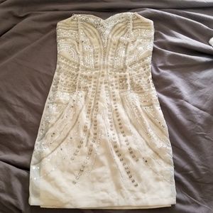 H&M beades sequin white dress size 2